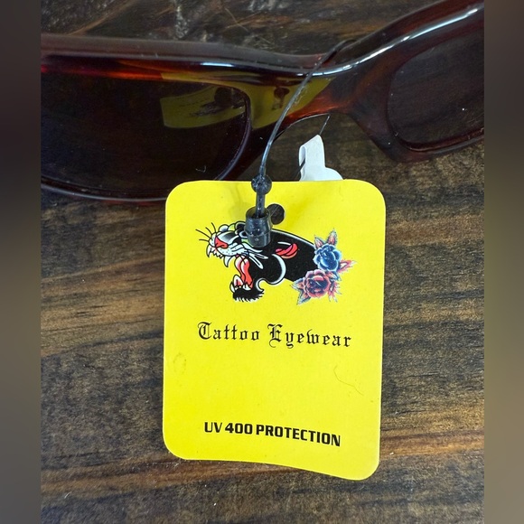 Tattoo Eyewear “Love’s Fools” Sunglasses – Ed Hardy Inspired – Brown Tortoise - Picture 3 of 6